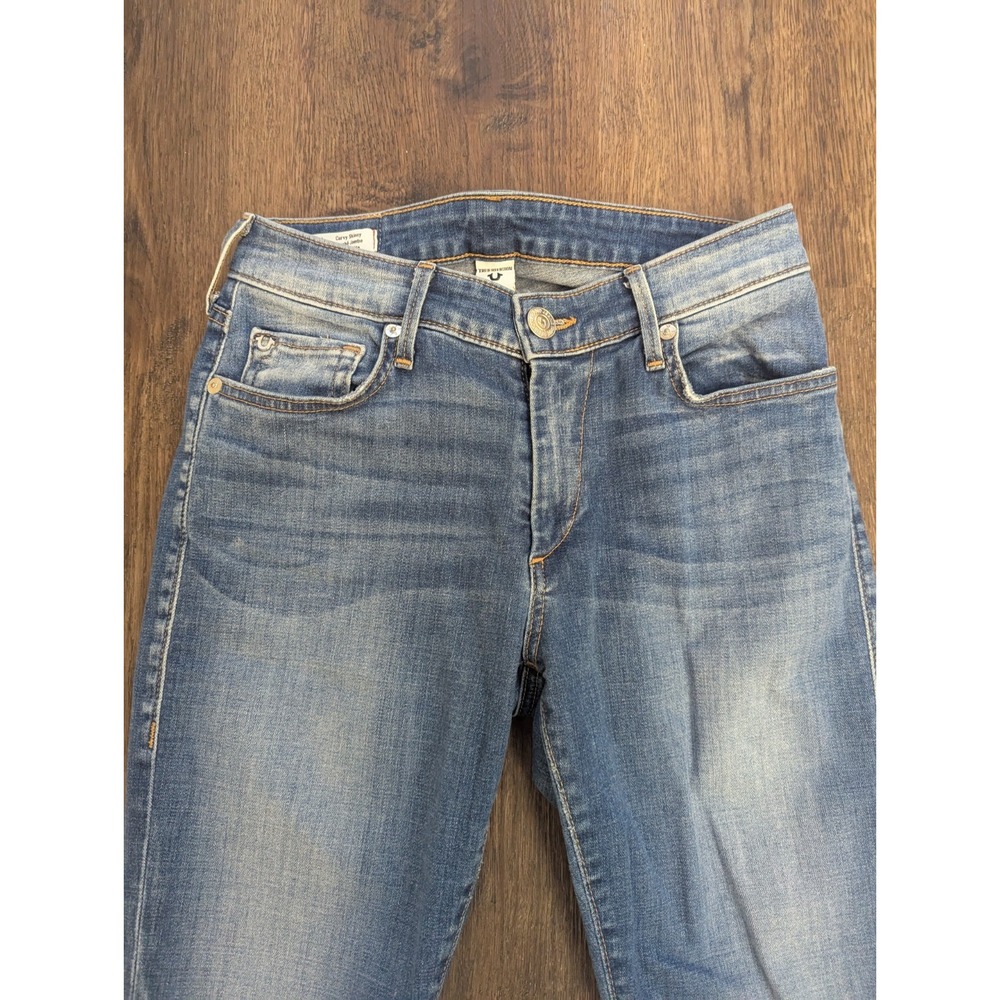 True Religion Jeans Womens 27 Jennie Curvy Mid Rise Super Skinny Blue‎ Stretch - Picture 2 of 15